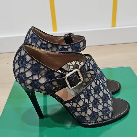 Luxury, Lace Navy Party, or Buisness, Platformn, Formal, Elegant Shoes Size 9 - Picture 2 of 5